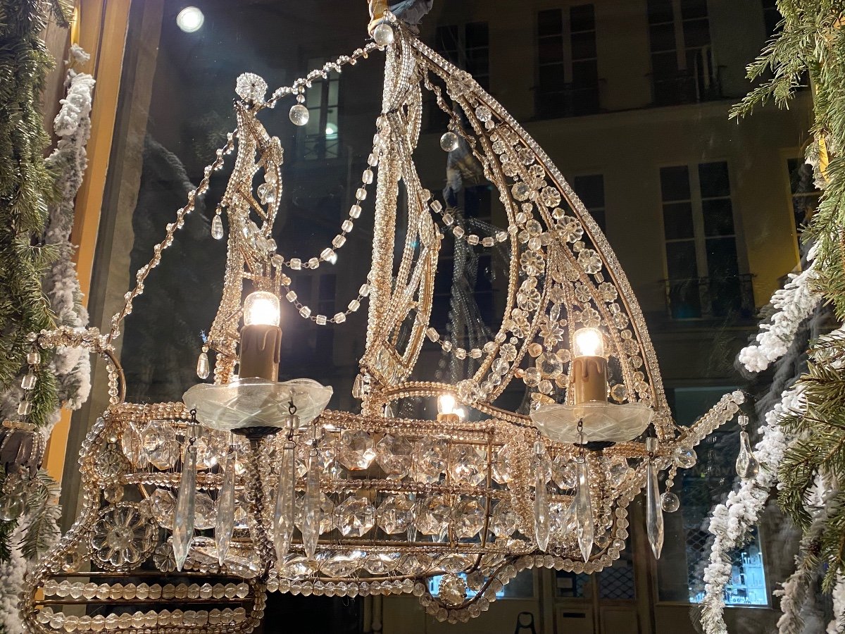 4-light Caravel Chandelier, 20th Century (1940s), Amalfi Coast-photo-2