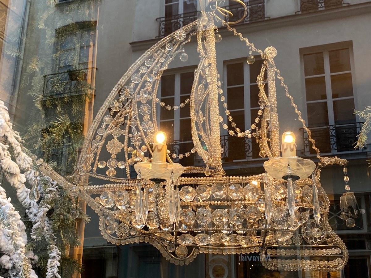 4-light Caravel Chandelier, 20th Century (1940s), Amalfi Coast-photo-4