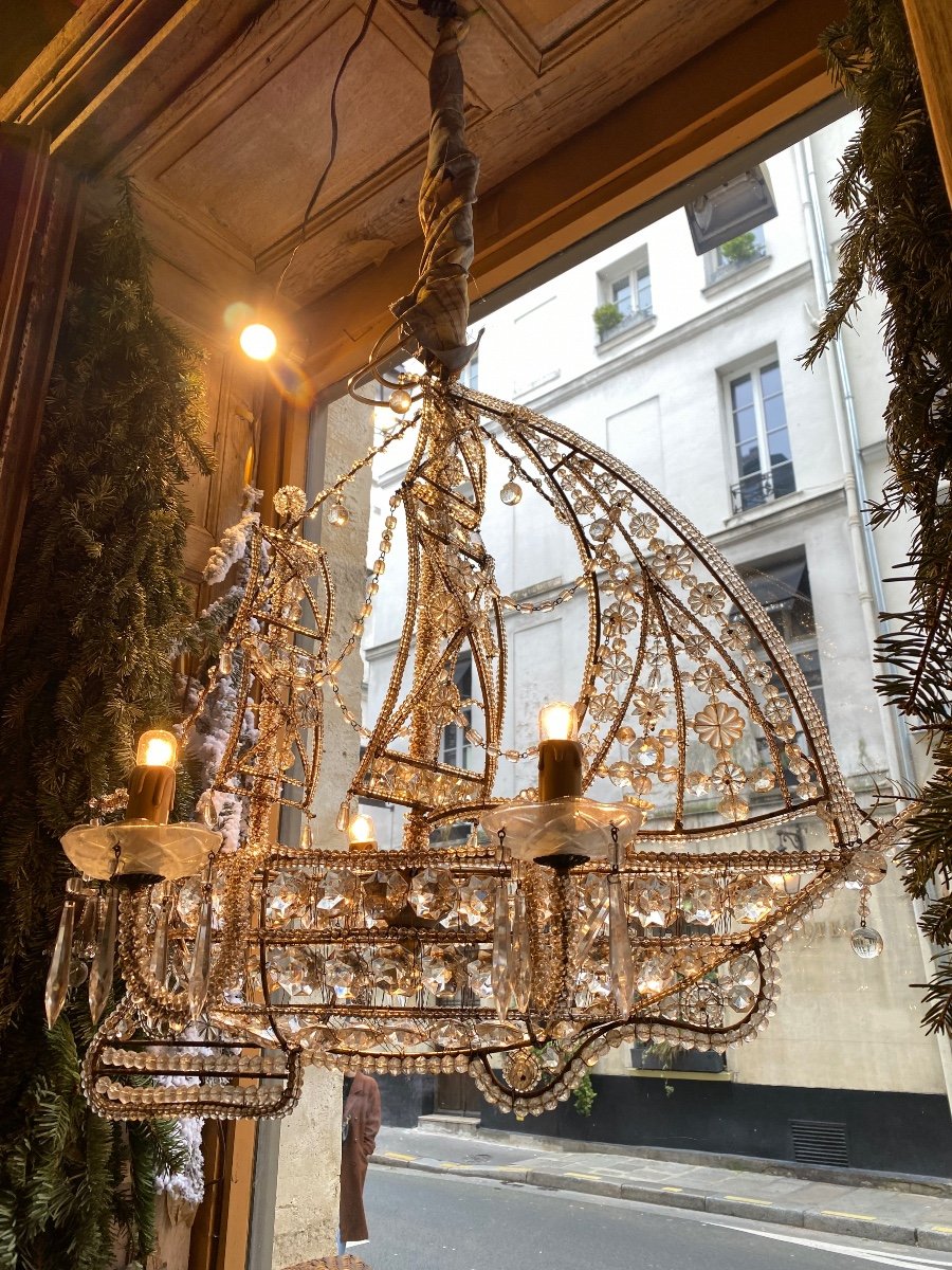 4-light Caravel Chandelier, 20th Century (1940s), Amalfi Coast