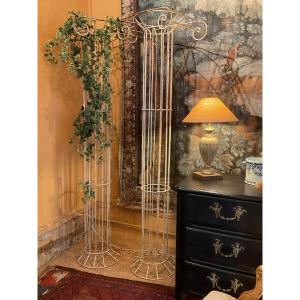 Pair Of 20th Century Metal Garden Columns