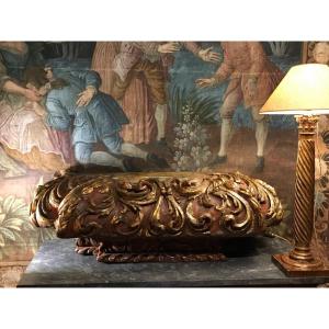 Important Italian Base In Carved And Gilded Wood Early 18th 