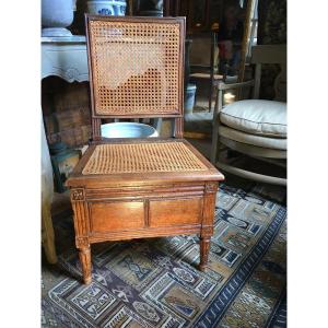 Louis XVI Period Cane Commode Chair