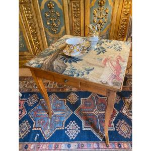 Flying Table With A Drawer In Walnut Belt Stamped Vassou 