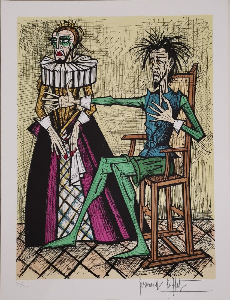 Bernard Buffet, Rarissime Portefolio Don Quichotte, 10 Lithographies-photo-7