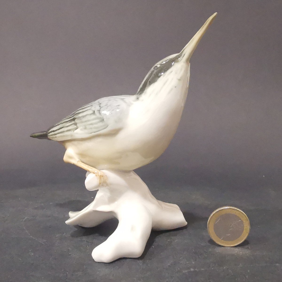 Karl Ens, Large Long-beaked Bird In German Saxon Porcelain-photo-2