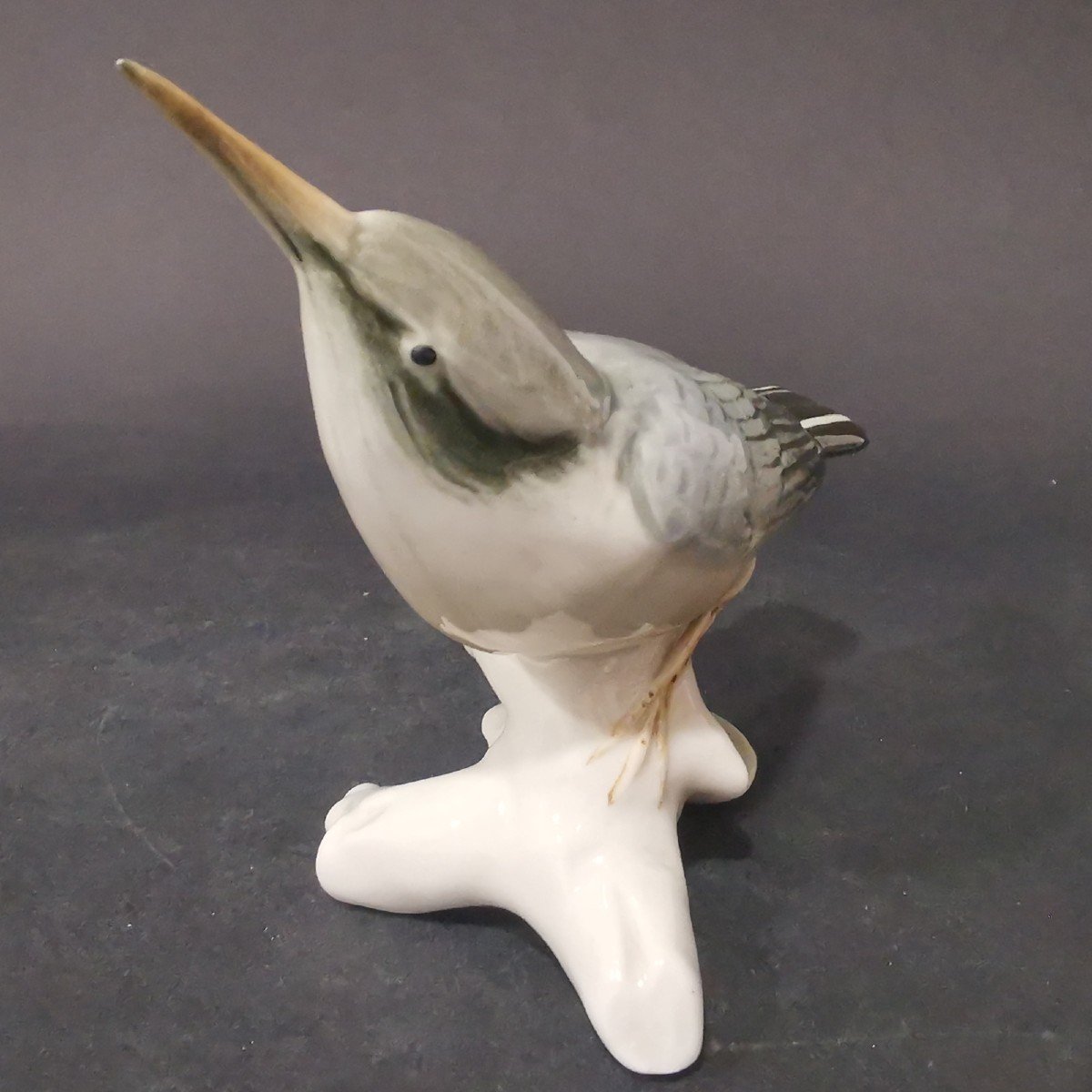 Karl Ens, Large Long-beaked Bird In German Saxon Porcelain-photo-1