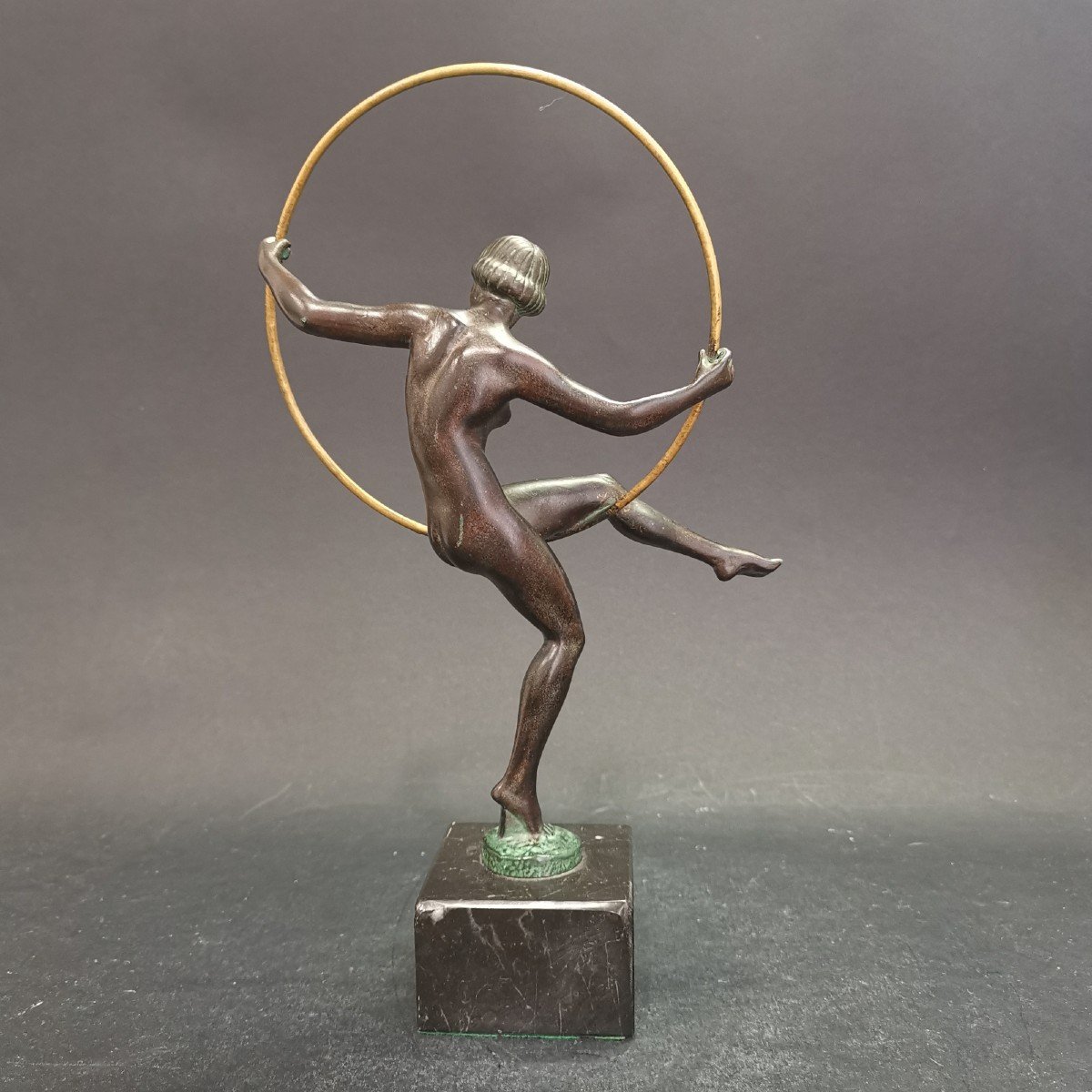 Marcel André Bouraine, The Dancer With A Hoop (h: 28.5 Cm)-photo-4