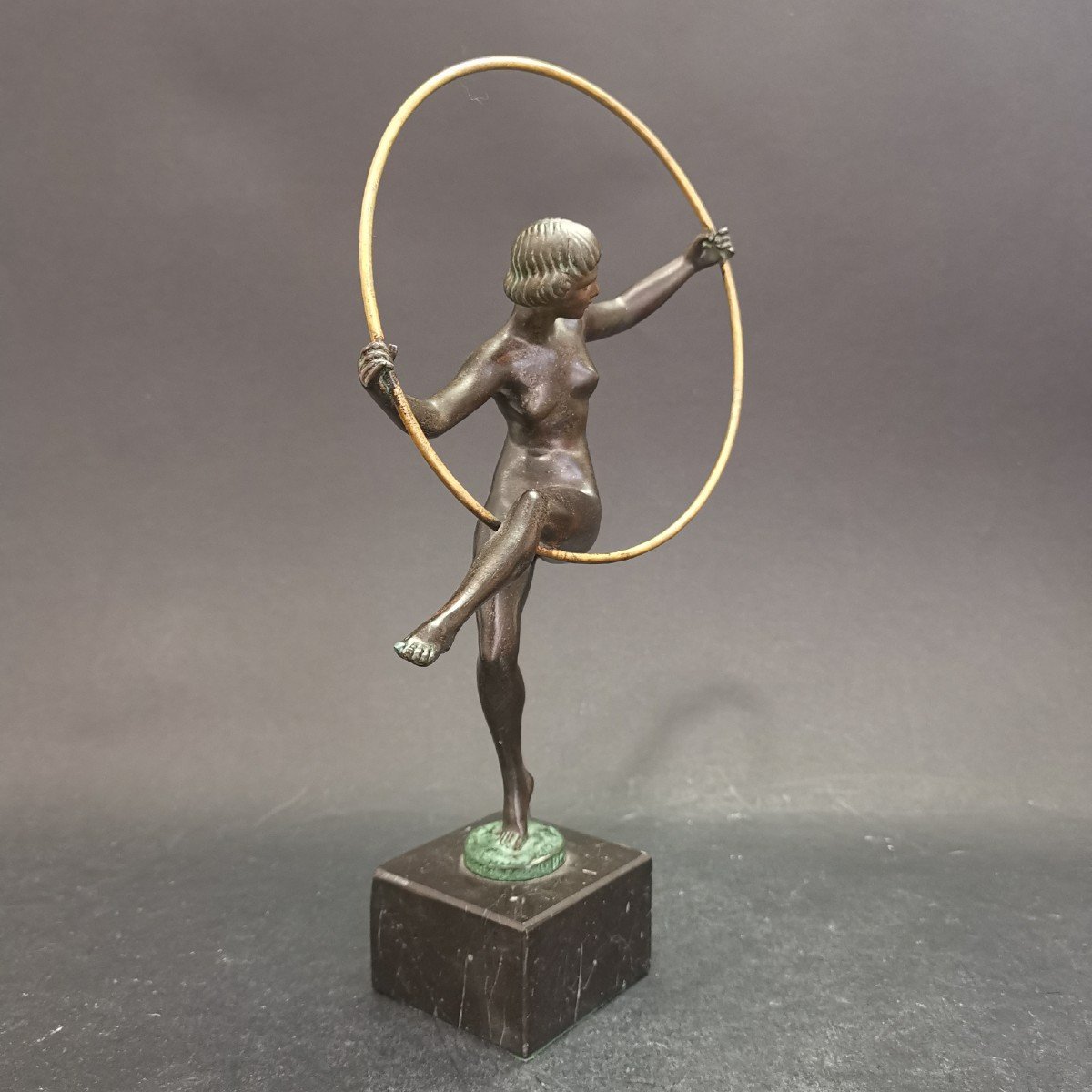 Marcel André Bouraine, The Dancer With A Hoop (h: 28.5 Cm)-photo-2