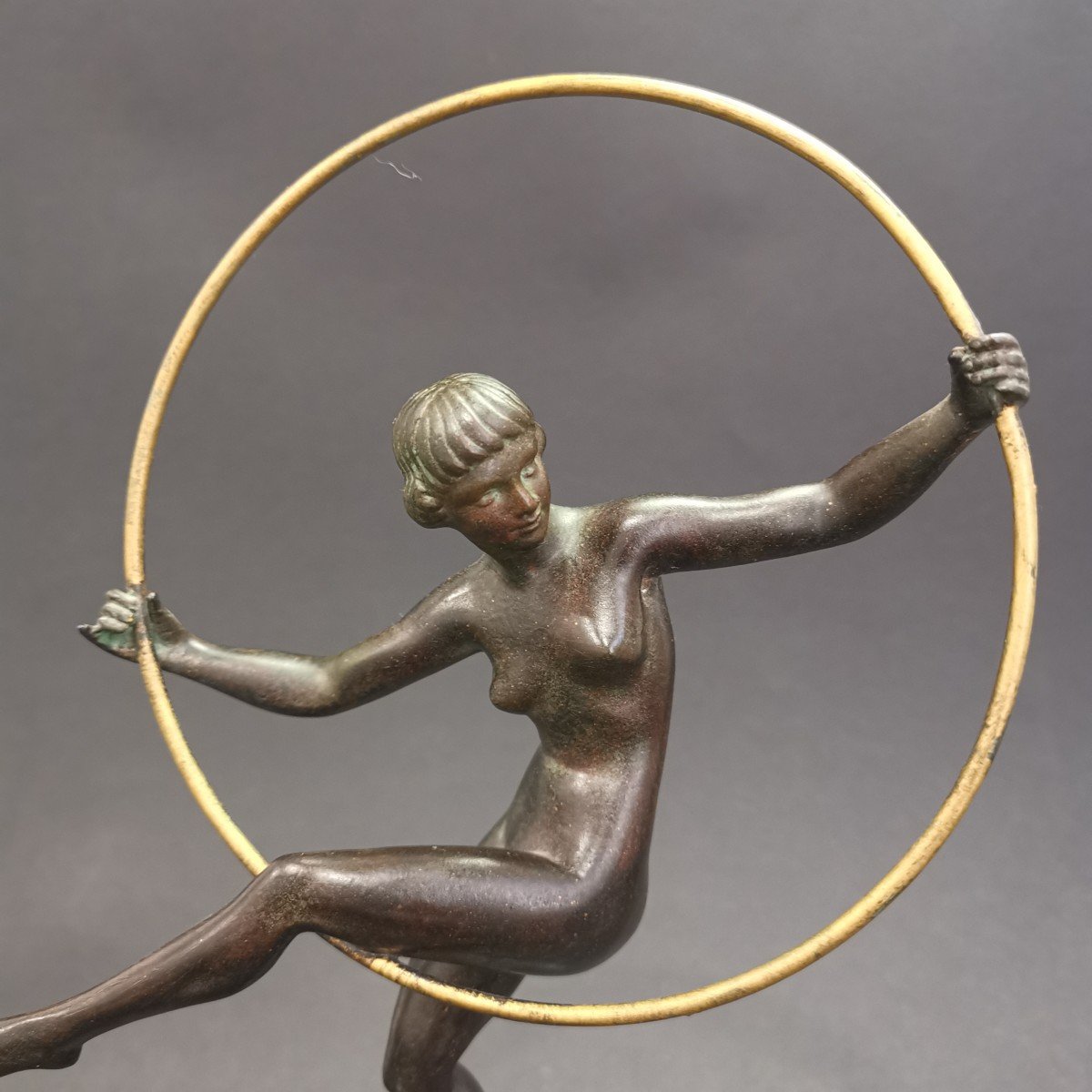 Marcel André Bouraine, The Dancer With A Hoop (h: 28.5 Cm)-photo-3