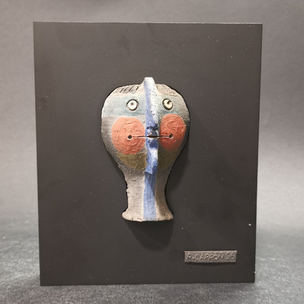 Roger Capron, Raku Mask, Vallauris, 1996-photo-3