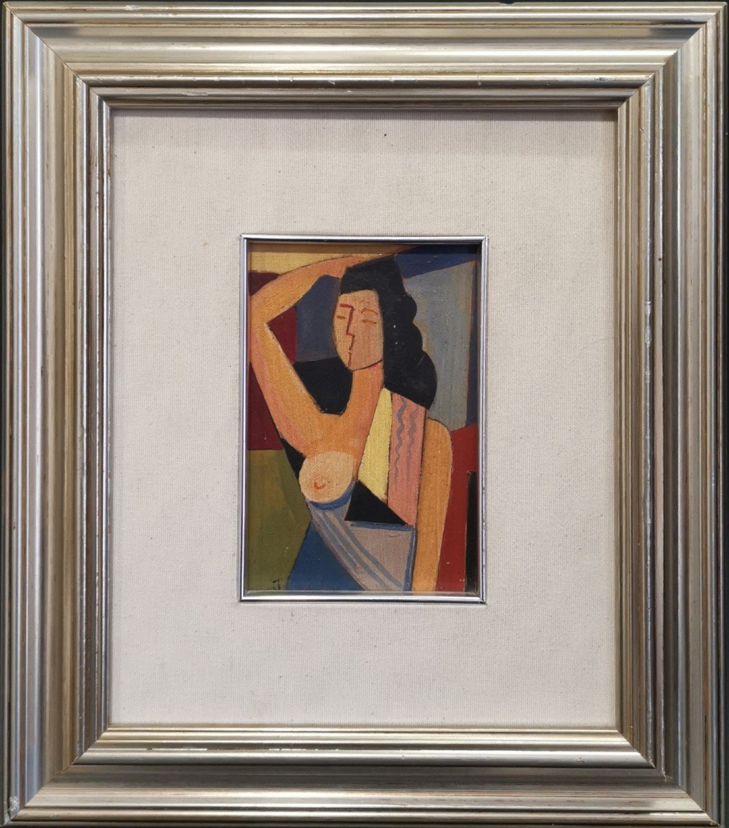 Jacques Henri Guyot, Cubist Woman (16 X 11 Cm)-photo-2