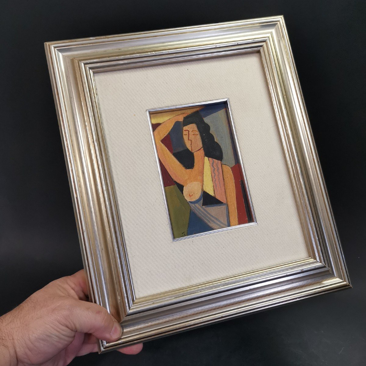 Jacques Henri Guyot, Cubist Woman (16 X 11 Cm)-photo-2