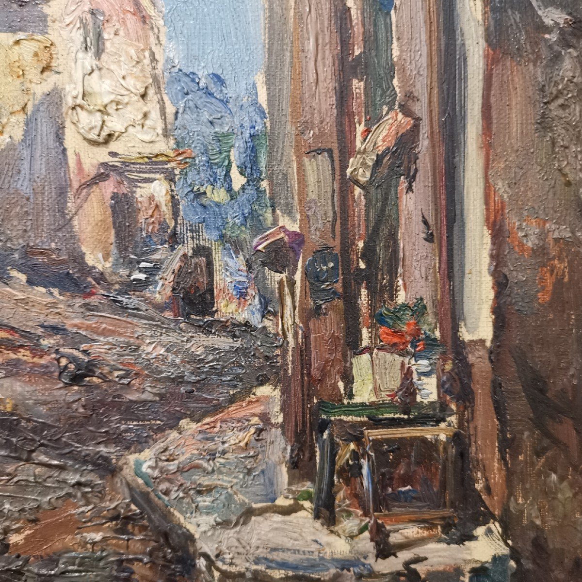 Emile Noirot (1853-1924), Oil On Canvas, Rue Au Lanvandou-photo-2