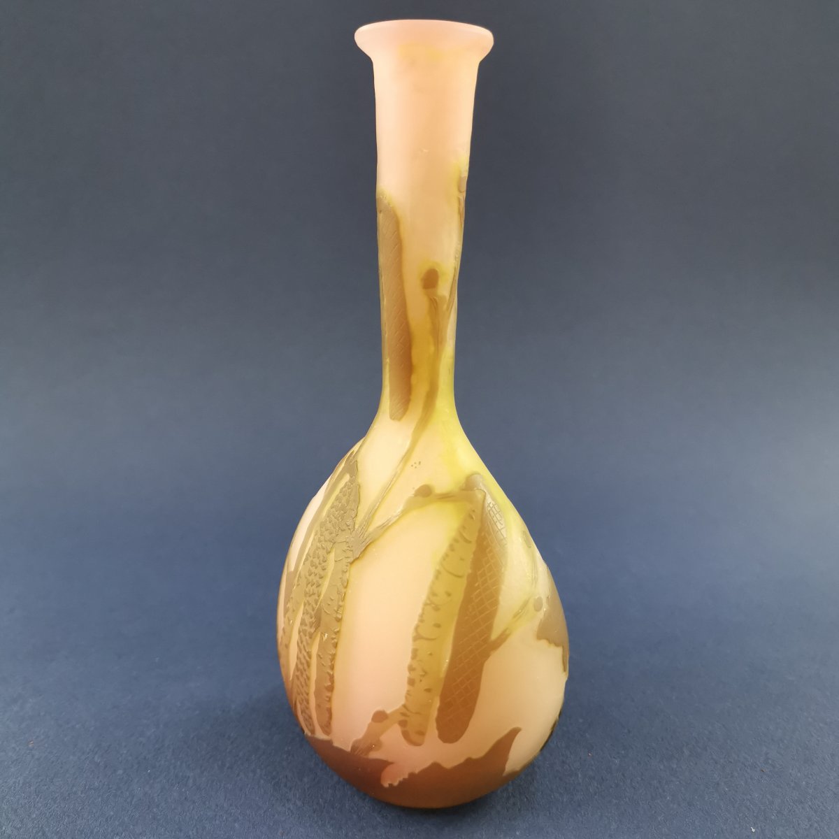 Gallé Émile, Small Berluze Vase With Birch Kitten Decor-photo-1