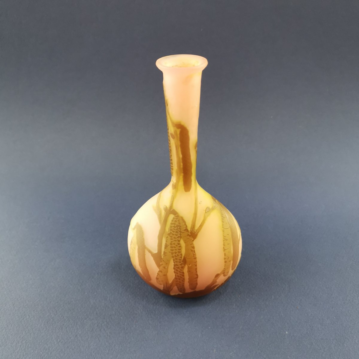 Gallé Émile, Small Berluze Vase With Birch Kitten Decor-photo-2