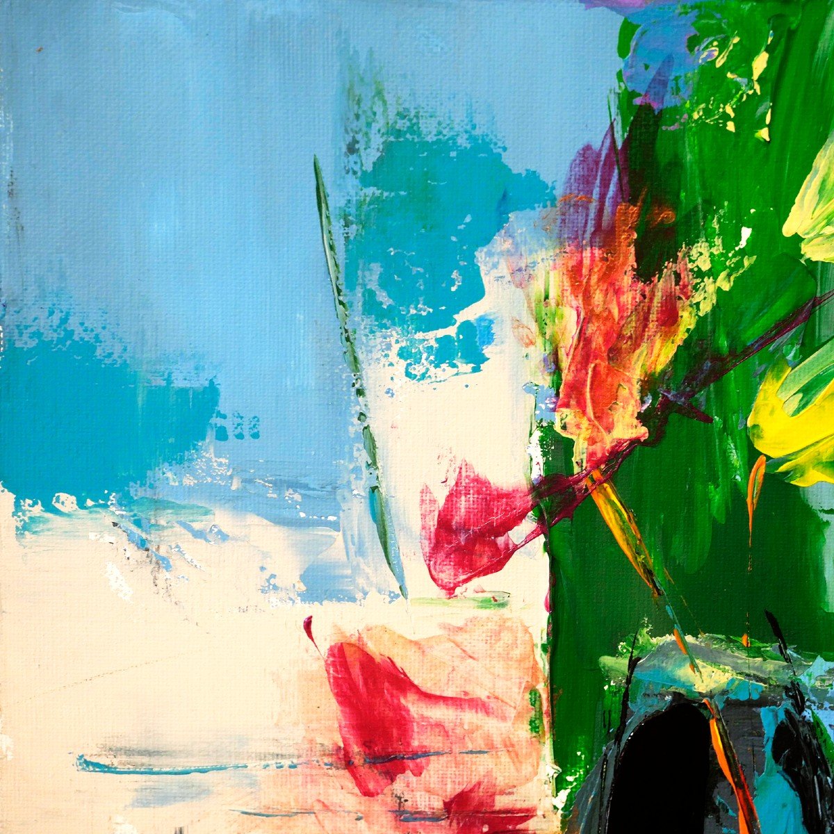 Frédérique Schellbach, Abstract Bouquet (40 X 40 Cm)-photo-3