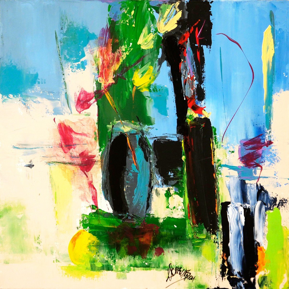 Frédérique Schellbach, Abstract Bouquet (40 X 40 Cm)