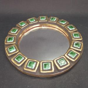 Mithé Espelt (1923-2020), Miroir Couronne (vert Et Doré), Circa 1952,