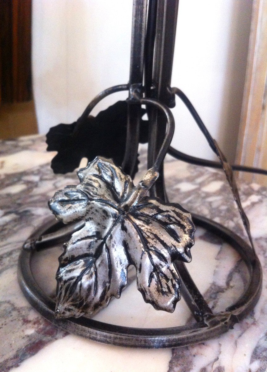 Art Deco Period Wrought Iron Lamp-photo-3