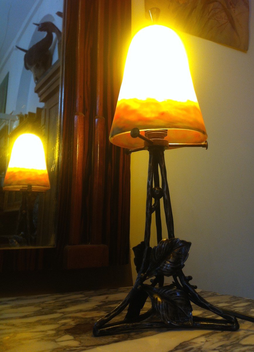 Orange Lamp Signed Muller