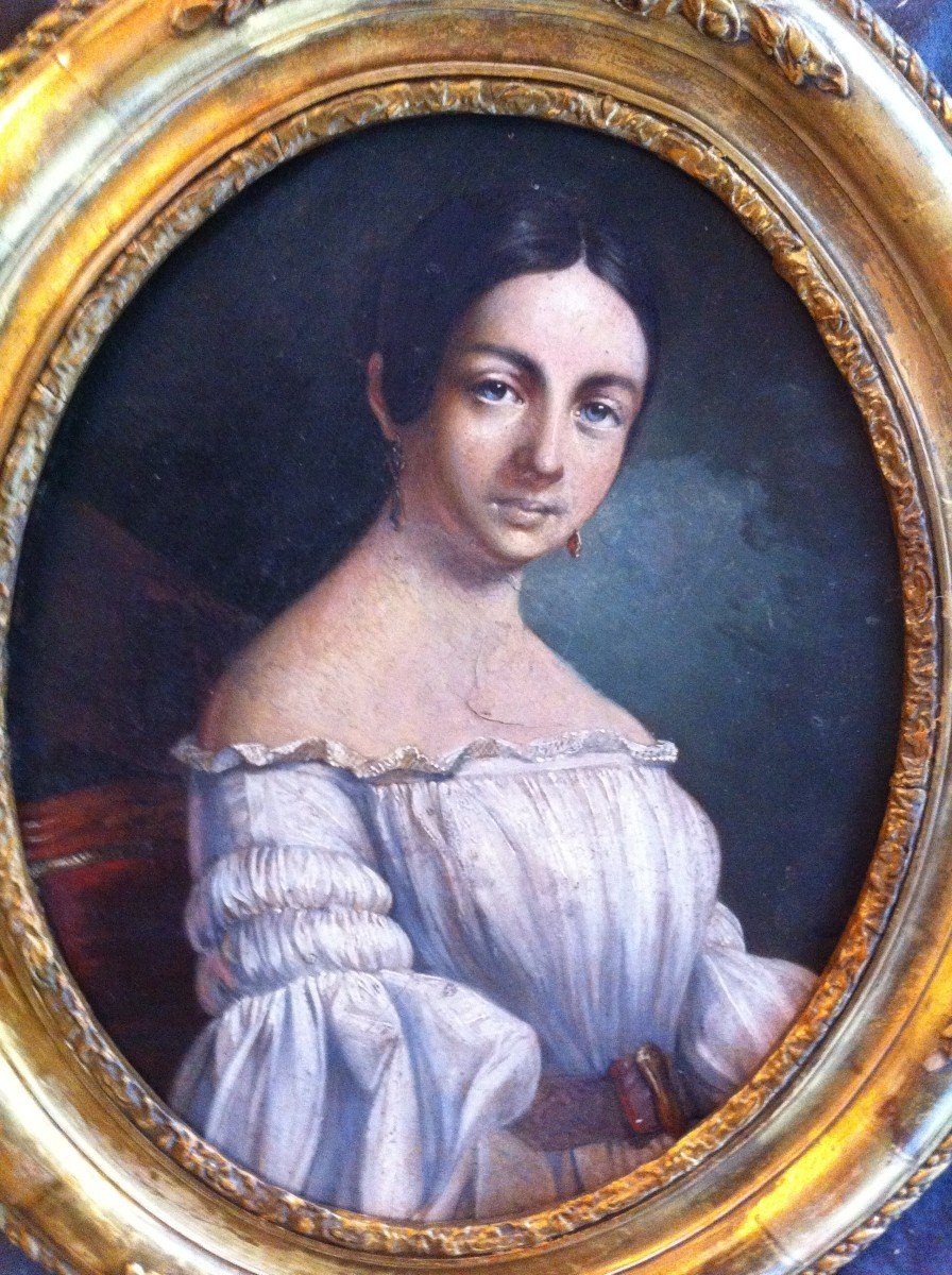 Portrait De Jeune femme XIX ème-photo-6