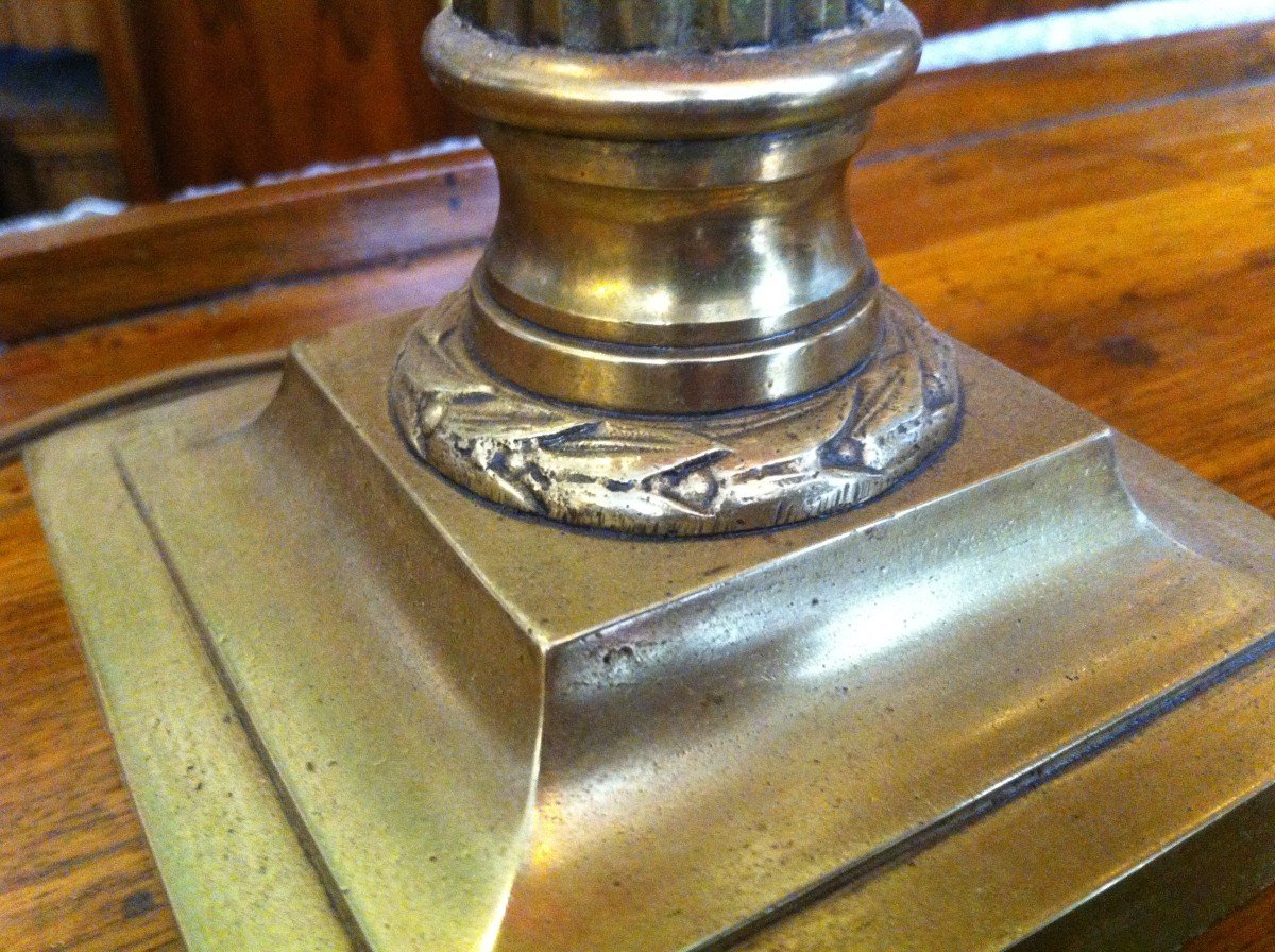 Lampe En Bronze,  Chapiteau Corinthien-photo-4