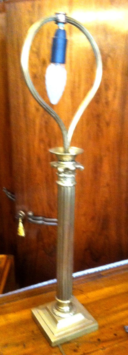 Lampe En Bronze,  Chapiteau Corinthien-photo-3