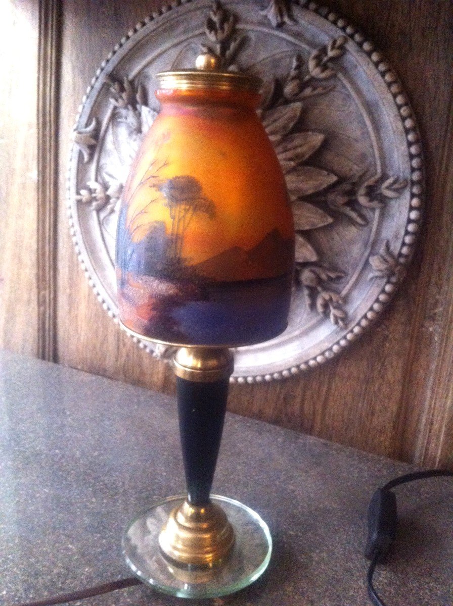 Art Deco Period Landscape Lamp-photo-6