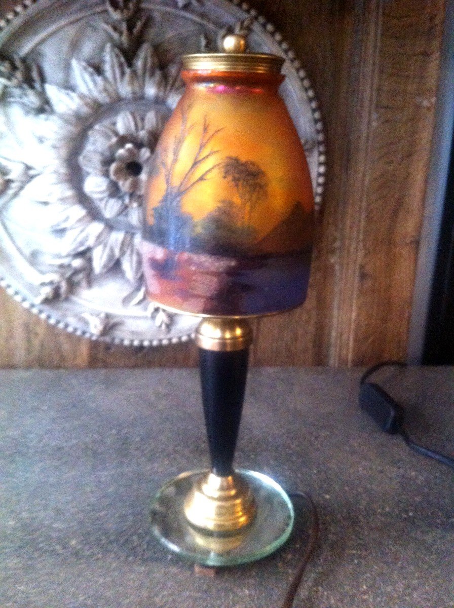 Art Deco Period Landscape Lamp-photo-7