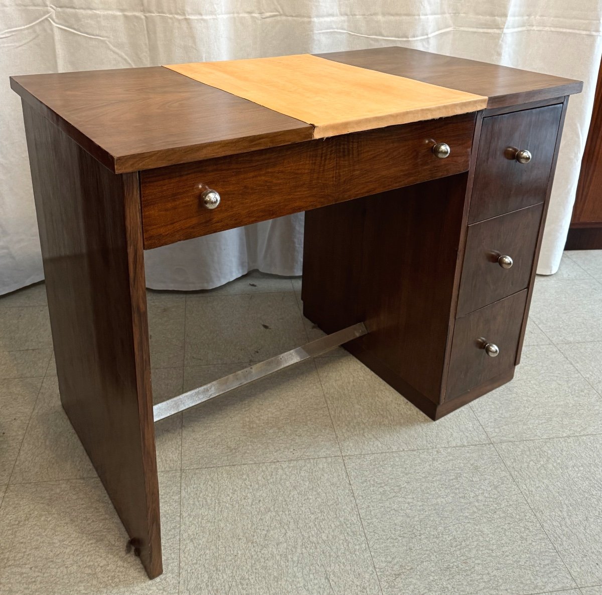 Walnut And Leather Desks Art Deco Period