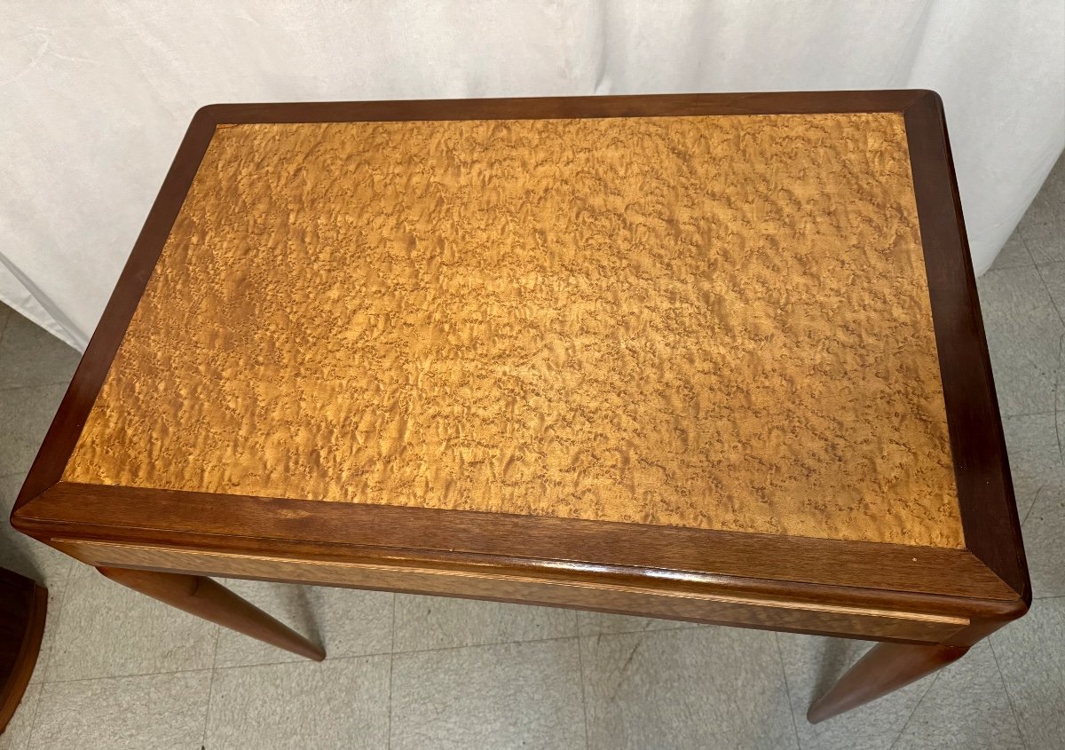 Art Deco Period Speckled Maple Desk -photo-2