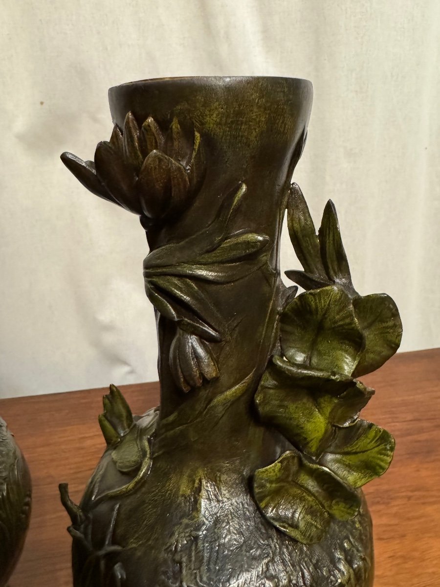 Paire De Vases d'époque  Art Nouveau-photo-4