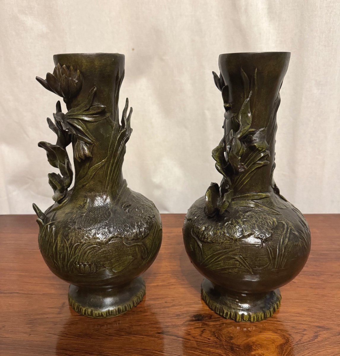 Paire De Vases d'époque  Art Nouveau-photo-1