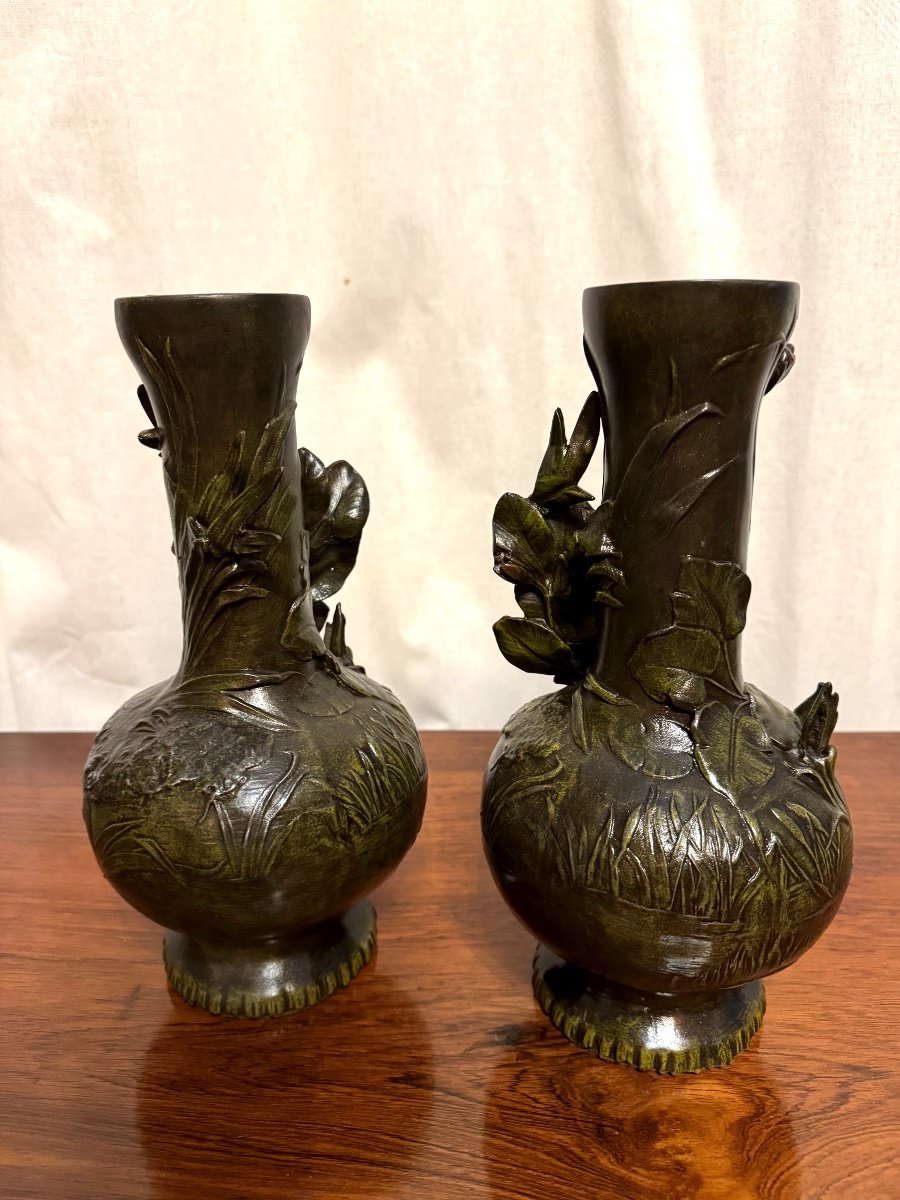 Paire De Vases d'époque  Art Nouveau-photo-2