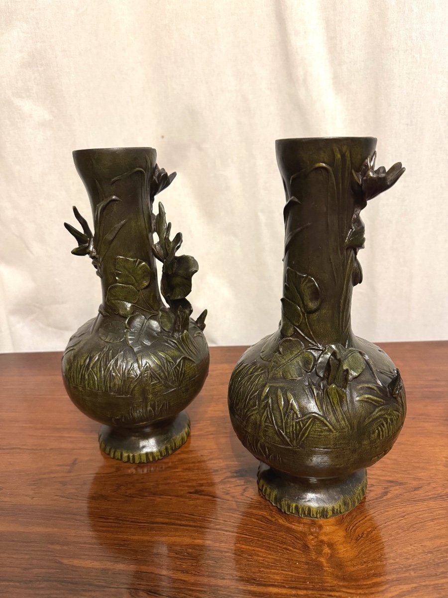 Paire De Vases d'époque  Art Nouveau-photo-4