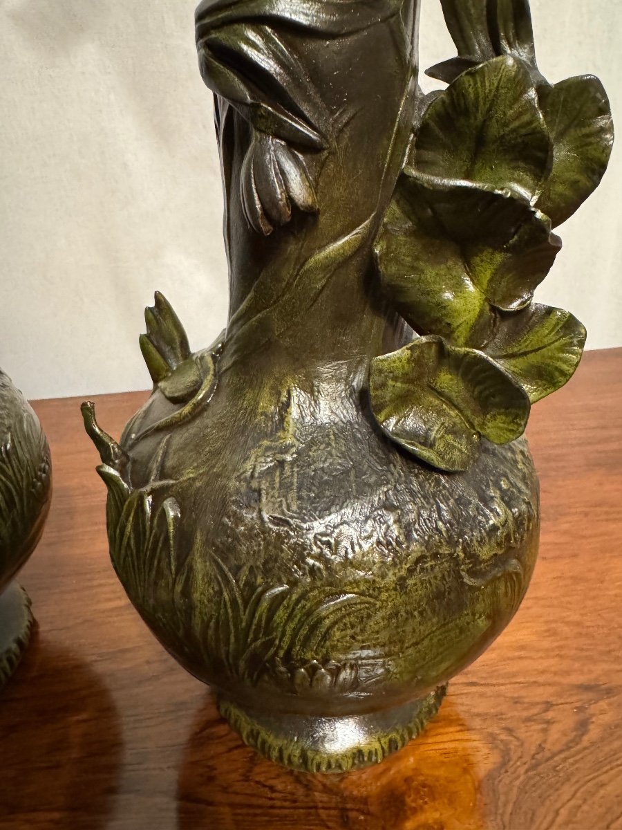 Paire De Vases d'époque  Art Nouveau-photo-5