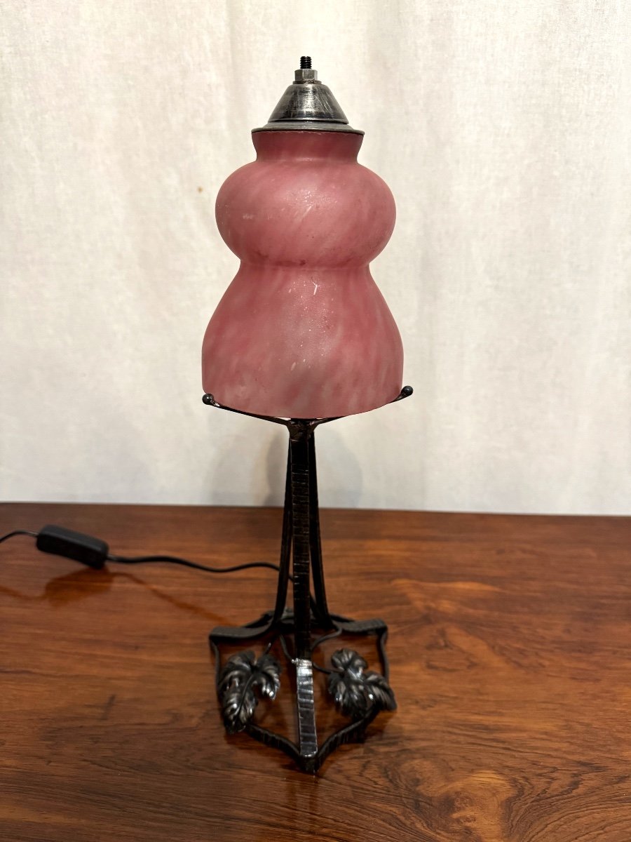 Art Deco Period Pink Lamp-photo-2