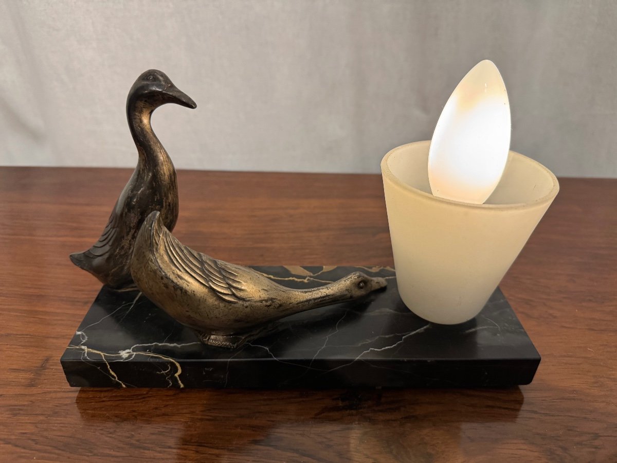 Art Deco Geese Lamp-photo-2