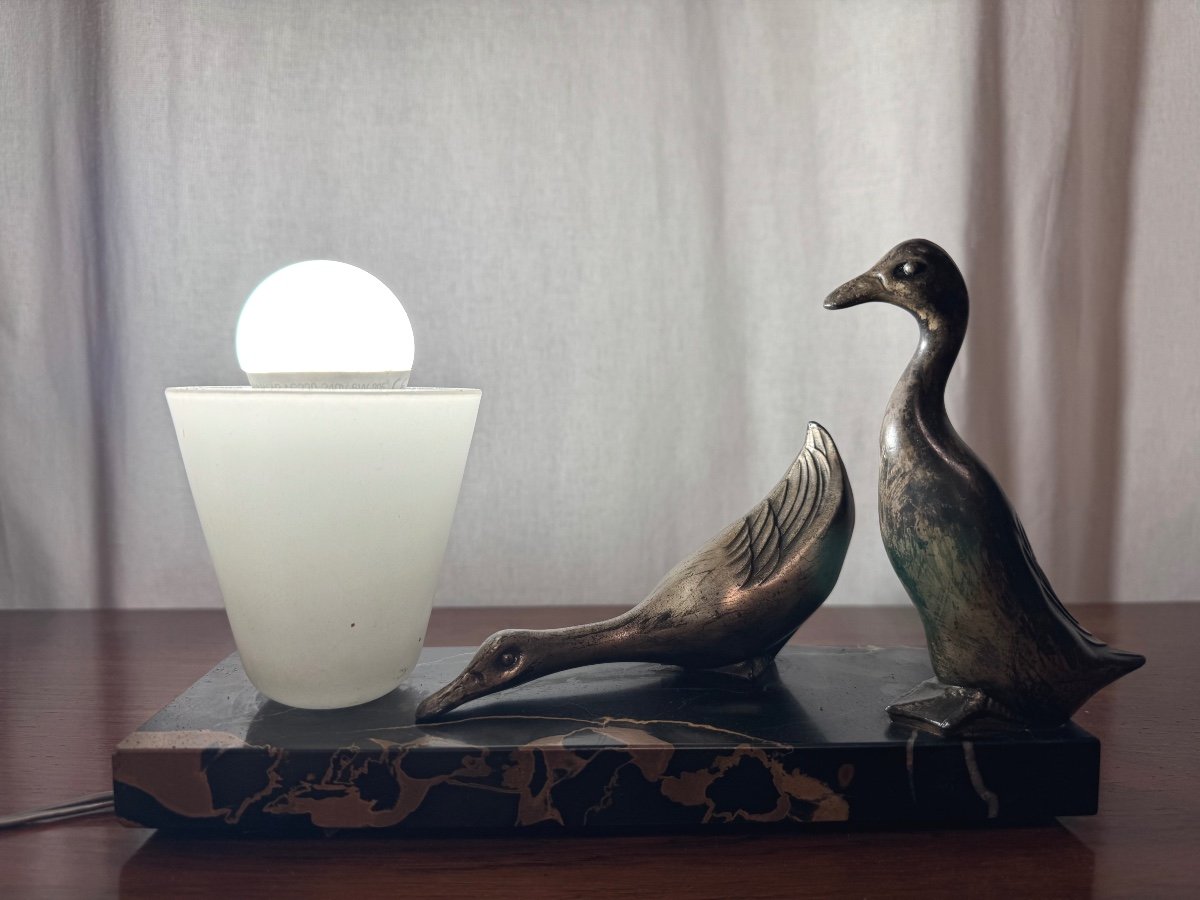 Art Deco Geese Lamp-photo-7