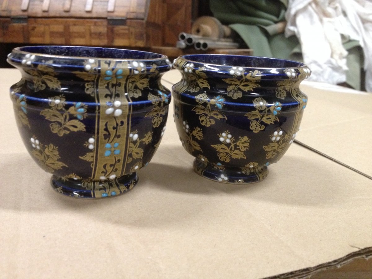 Small Pair Of Lunéville Vases.