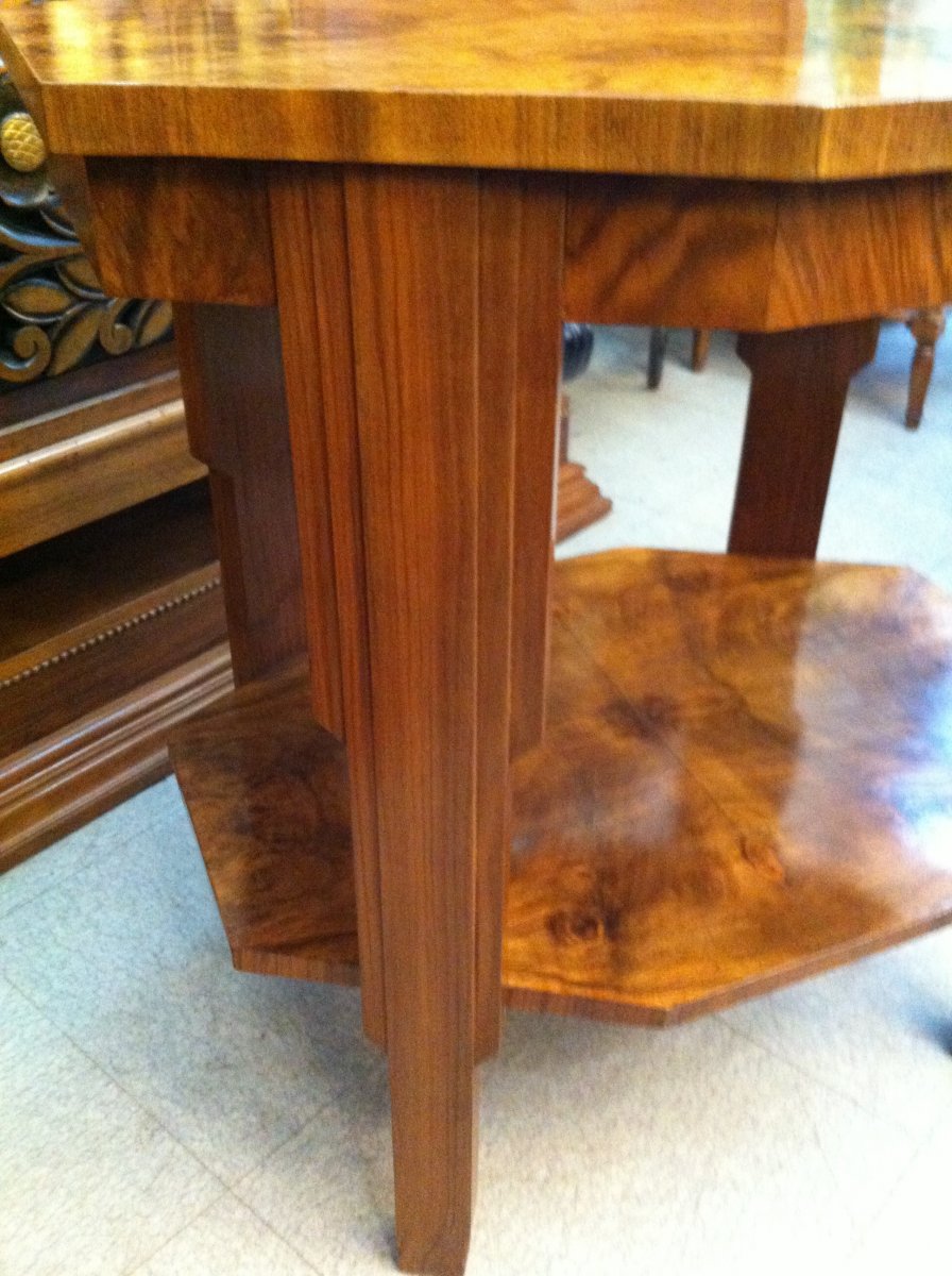 Art Deco Period Pedestal In Walnut-photo-3