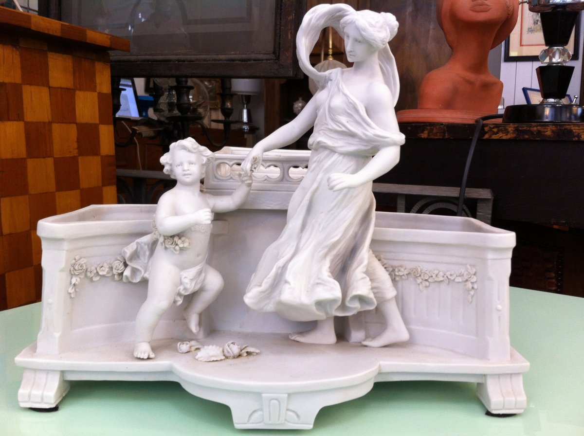 Cherub And Woman With Biscuit Drape