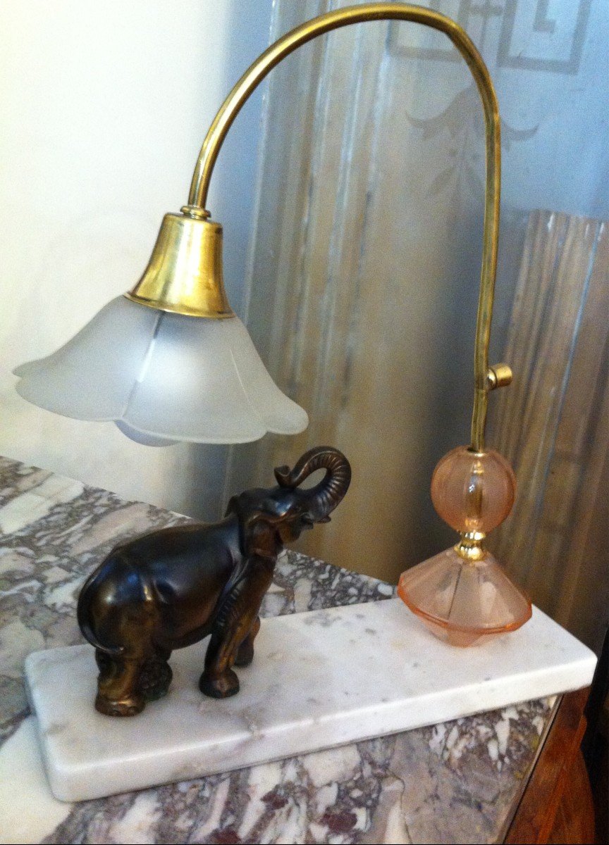 Art Deco Period Elephant Lamp-photo-2