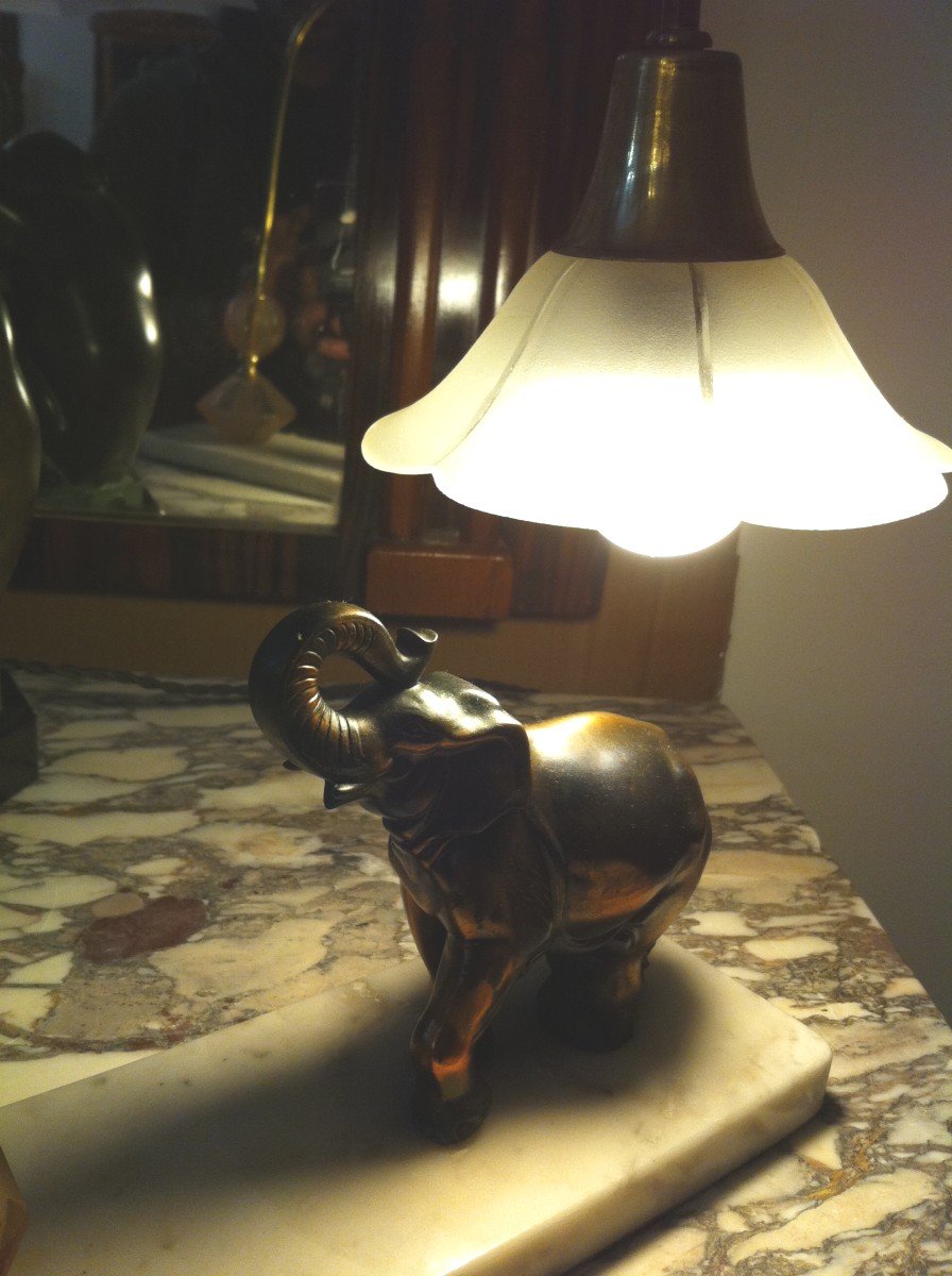 Art Deco Period Elephant Lamp-photo-4