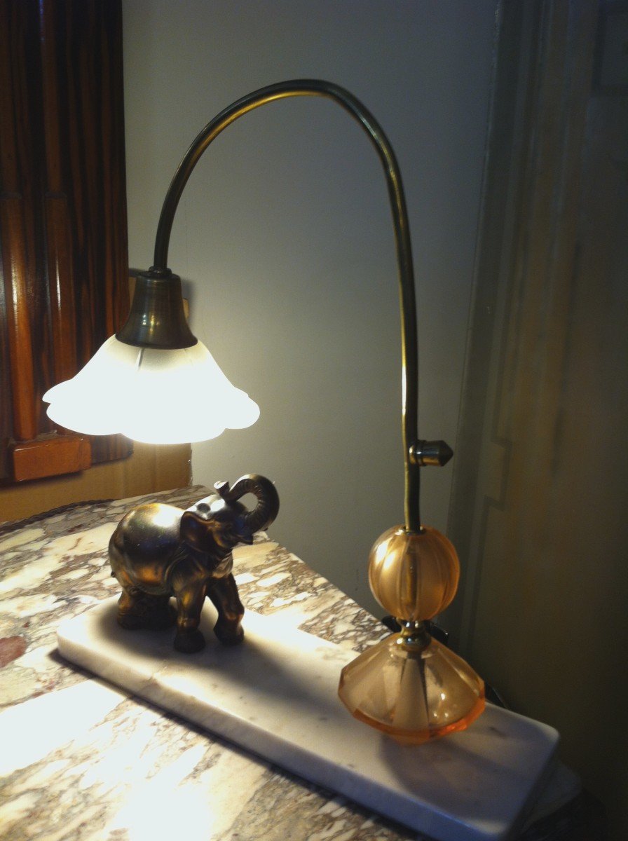 Art Deco Period Elephant Lamp-photo-1