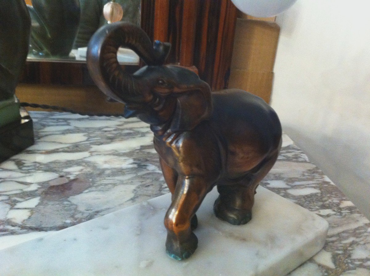 Art Deco Period Elephant Lamp-photo-5