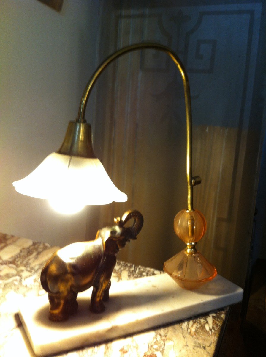 Art Deco Period Elephant Lamp-photo-8