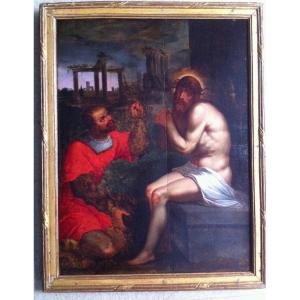 Christ Aux Outrages d'époque XVII ème d'après albrecht dürer