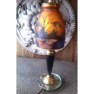 Art Deco Period Landscape Lamp