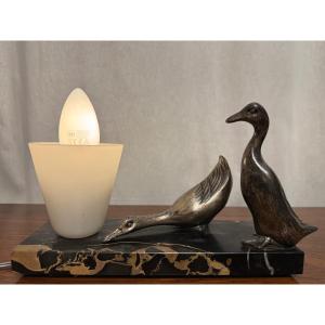 Art Deco Geese Lamp